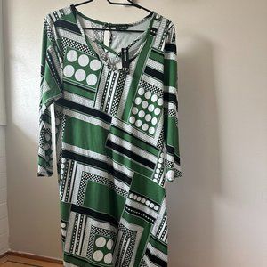 Fall Game Day Green Black White Dress New Directions